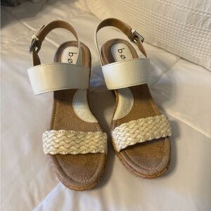 b.o.c. Tan and Cream Braided Sandals